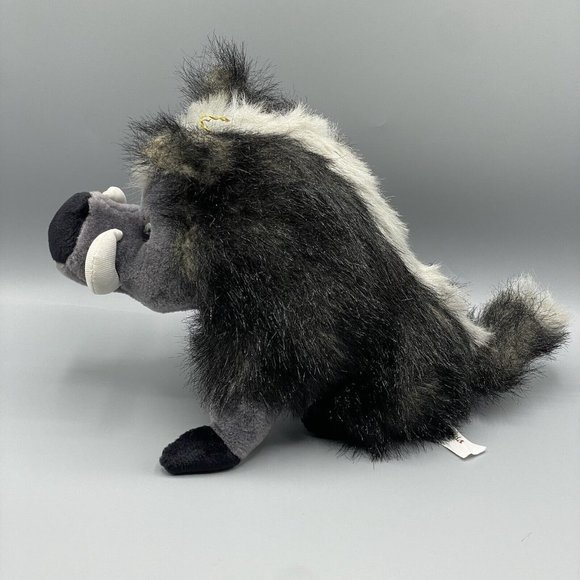 Yes Club Warthog Plush 12" Stuffed Animal Toy Black Gray Vintage - Picture 4 of 9